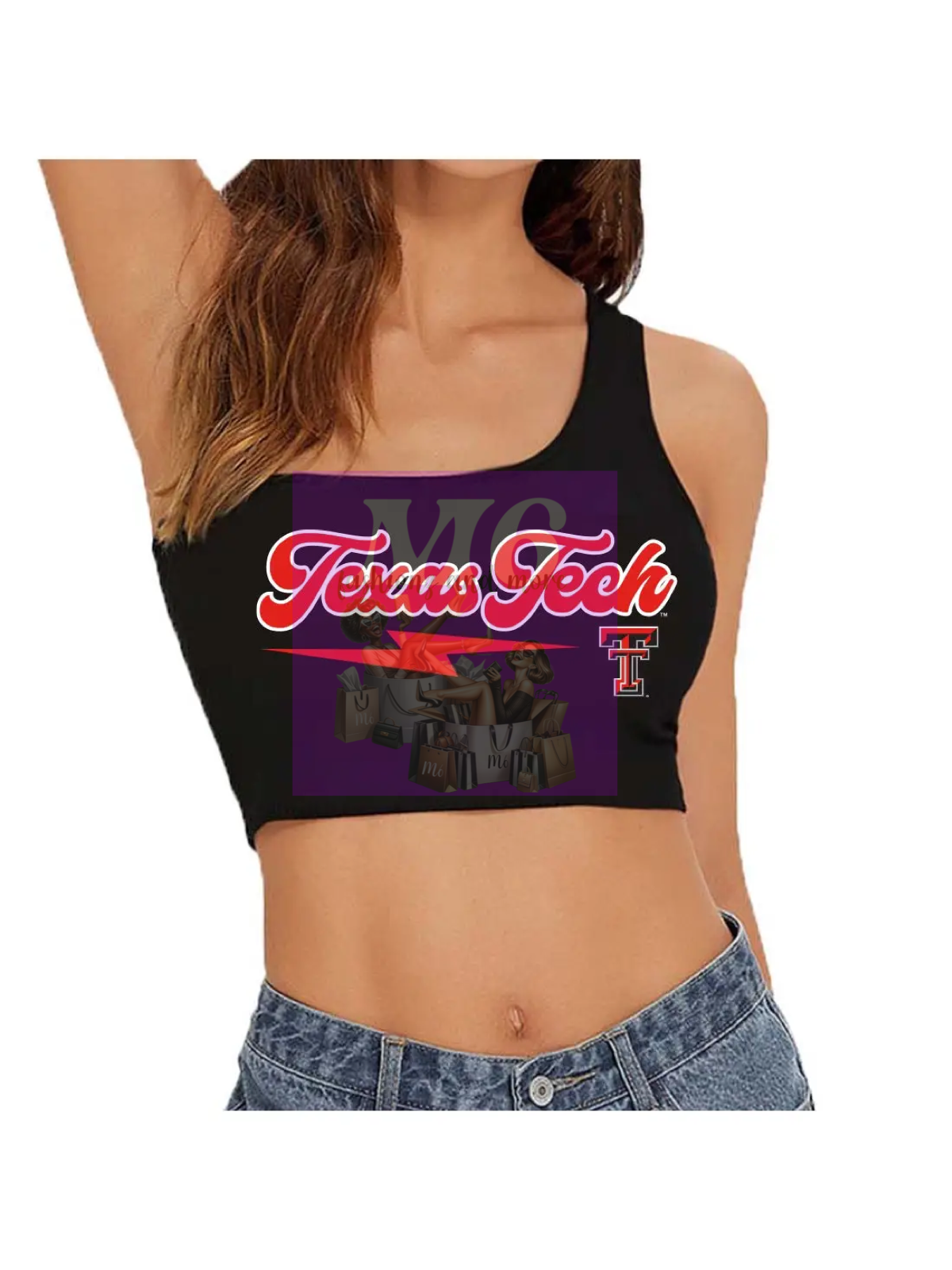 Texas Tech Lightning One Shoulder Top